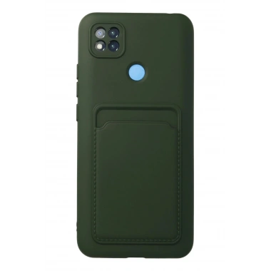 Mey İthalat®   Redmi 9C Kılıf Kelvin Kartvizitli Silikon - Koyu Yeşil