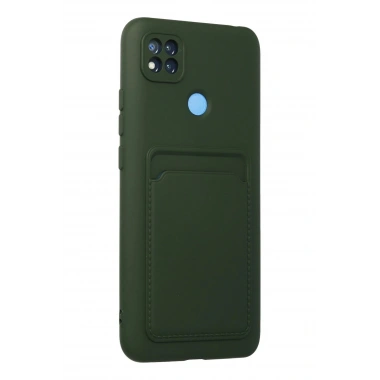 Mey İthalat®   Redmi 9C Kılıf Kelvin Kartvizitli Silikon - Koyu Yeşil
