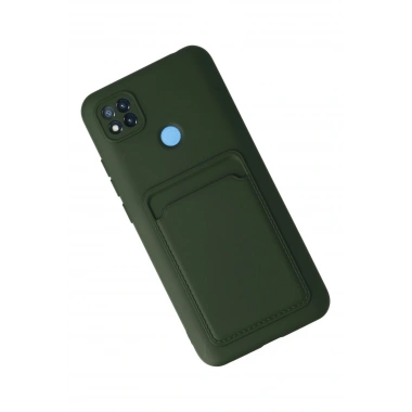 Mey İthalat®   Redmi 9C Kılıf Kelvin Kartvizitli Silikon - Koyu Yeşil