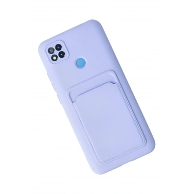 Mey İthalat®   Redmi 9C Kılıf Kelvin Kartvizitli Silikon - Lila