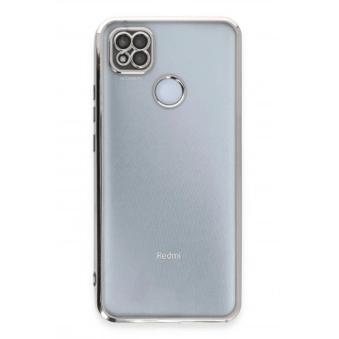 Mey İthalat®   Redmi 9C Kılıf  Lensli Silikon - Gümüş