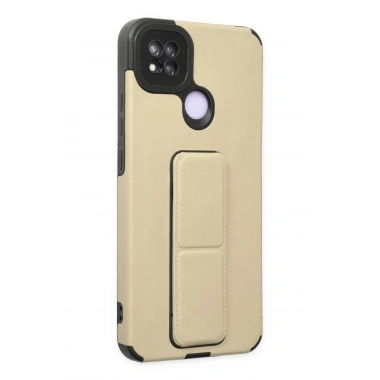 Mey İthalat® Redmi 9C Kılıf Mega Standlı Silikon - Gold