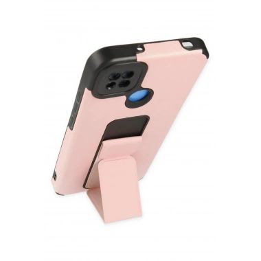 Mey İthalat® Redmi 9C Kılıf Mega Standlı Silikon - Pudra