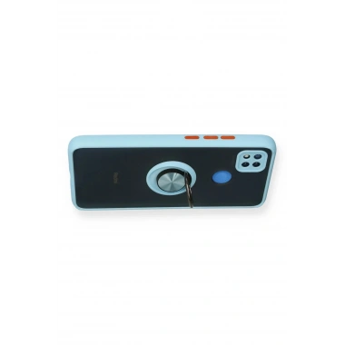 Mey İthalat®   Redmi 9C Kılıf Montreal Yüzüklü Silikon Kapak - Buz Mavi