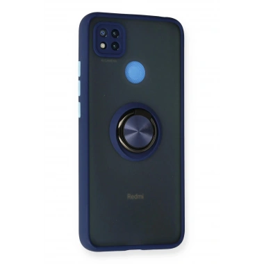 Mey İthalat®   Redmi 9C Kılıf Montreal Yüzüklü Silikon Kapak - Lacivert