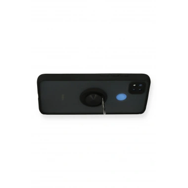 Mey İthalat®   Redmi 9C Kılıf Montreal Yüzüklü Silikon Kapak - Siyah