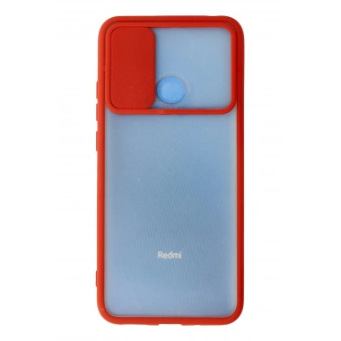 Mey İthalat® Redmi 9C Kılıf Palm Buzlu Kamera Sürgülü Silikon - Kırmızı