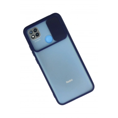 Mey İthalat®   Redmi 9C Kılıf Palm Buzlu Kamera Sürgülü Silikon - Lacivert