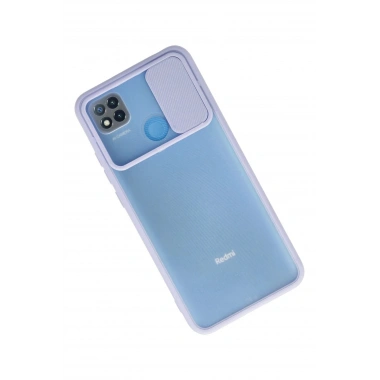 Mey İthalat®   Redmi 9C Kılıf Palm Buzlu Kamera Sürgülü Silikon - Lila