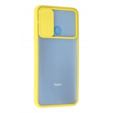 Mey İthalat®   Redmi 9C Kılıf Palm Buzlu Kamera Sürgülü Silikon - Sarı