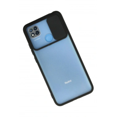 Mey İthalat® Redmi 9C Kılıf Palm Buzlu Kamera Sürgülü Silikon - Siyah