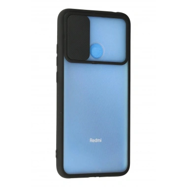 Mey İthalat® Redmi 9C Kılıf Palm Buzlu Kamera Sürgülü Silikon - Siyah