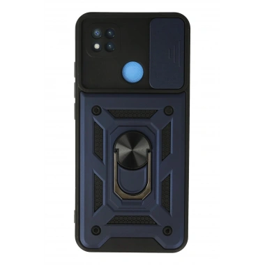 Mey İthalat®   Redmi 9C Kılıf Pars Lens Yüzüklü Silikon - Lacivert