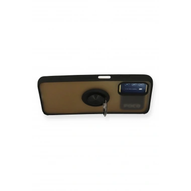 Mey İthalat®   Redmi 9T Kılıf Montreal Yüzüklü Silikon Kapak - Siyah