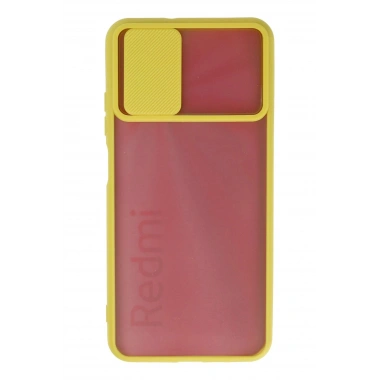 Mey İthalat® Redmi 9T Kılıf Palm Buzlu Kamera Sürgülü Silikon - Sarı