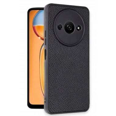 Mey İthalat®   Redmi A3 4G Kılıf Aras Deri Kapak - Siyah