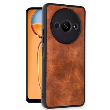 Mey İthalat®   Redmi A3 4G Kılıf Aras Deri Kapak - Taba