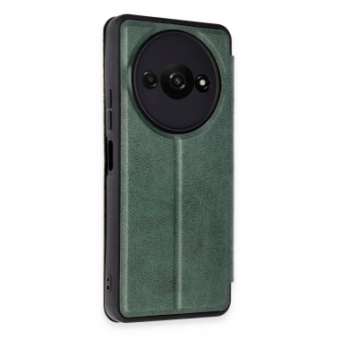 Mey İthalat® Redmi A3 4G Kılıf Flip Cover - Koyu Yeşil