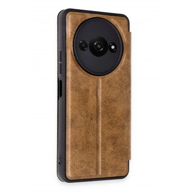 Mey İthalat®   Redmi A3 4G Kılıf Flip Cover - Taba