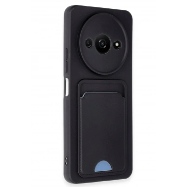 Mey İthalat®   Redmi A3 4G Kılıf Kelvin Kartvizitli Silikon - Siyah
