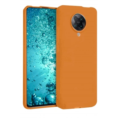 Mey İthalat®   Redmi K30 Pro Kılıf Nano içi Kadife Silikon - Turuncu