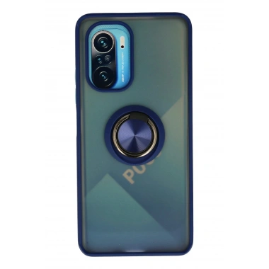Mey İthalat®   Redmi K40 Kılıf Montreal Yüzüklü Silikon Kapak - Lacivert