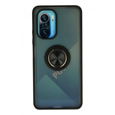 Mey İthalat®   Redmi K40 Kılıf Montreal Yüzüklü Silikon Kapak - Siyah