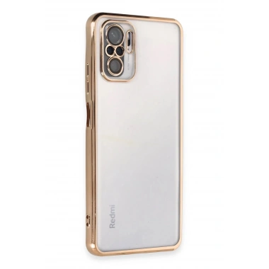 Mey İthalat®   Redmi Note 10 Kılıf  Lensli Silikon - Gold