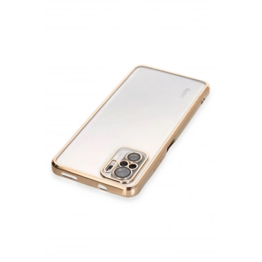 Mey İthalat®   Redmi Note 10 Kılıf  Lensli Silikon - Gold