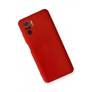 Mey İthalat®   Redmi Note 10 Kılıf Nano içi Kadife Silikon - Kırmızı