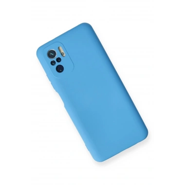 Mey İthalat®   Redmi Note 10 Kılıf Nano içi Kadife Silikon - Mavi