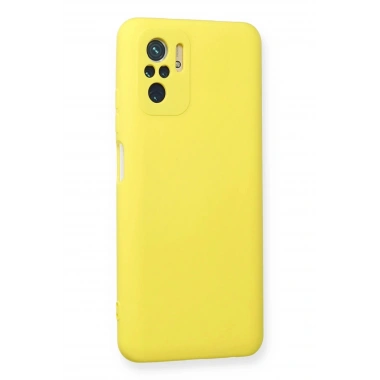 Mey İthalat®   Redmi Note 10 Kılıf Nano içi Kadife Silikon - Sarı