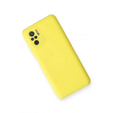 Mey İthalat®   Redmi Note 10 Kılıf Nano içi Kadife Silikon - Sarı