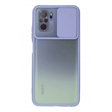 Mey İthalat®   Redmi Note 10 Kılıf Palm Buzlu Kamera Sürgülü Silikon - Lila