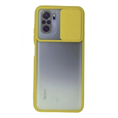Mey İthalat® Redmi Note 10 Kılıf Palm Buzlu Kamera Sürgülü Silikon - Sarı