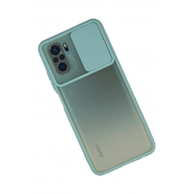 Mey İthalat® Redmi Note 10 Kılıf Palm Buzlu Kamera Sürgülü Silikon - Turkuaz