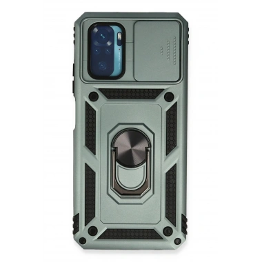 Mey İthalat®   Redmi Note 10 Kılıf Pars Lens Yüzüklü Silikon - Yeşil