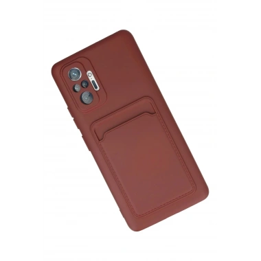 Mey İthalat®   Redmi Note 10 Pro Kılıf Kelvin Kartvizitli Silikon - Bordo