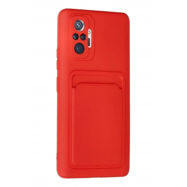 Mey İthalat®   Redmi Note 10 Pro Kılıf Kelvin Kartvizitli Silikon - Kırmızı
