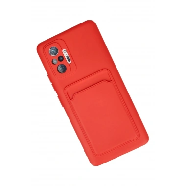 Mey İthalat®   Redmi Note 10 Pro Kılıf Kelvin Kartvizitli Silikon - Kırmızı