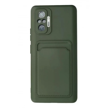 Mey İthalat®   Redmi Note 10 Pro Kılıf Kelvin Kartvizitli Silikon - Koyu Yeşil