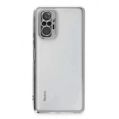 Mey İthalat®   Redmi Note 10 Pro Kılıf  Lensli Silikon - Gümüş