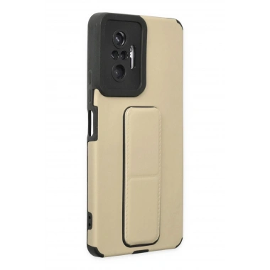 Mey İthalat®   Redmi Note 10 Pro Kılıf Mega Standlı Silikon - Gold