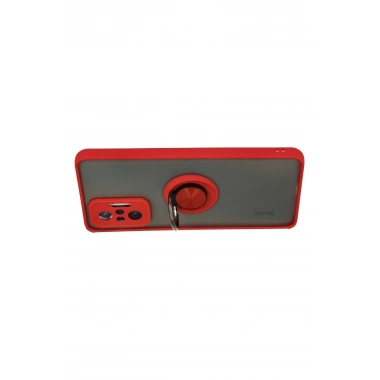 Mey İthalat®   Redmi Note 10 Pro Kılıf Montreal Yüzüklü Silikon Kapak - Kırmızı