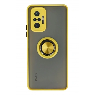Mey İthalat®   Redmi Note 10 Pro Kılıf Montreal Yüzüklü Silikon Kapak - Sarı
