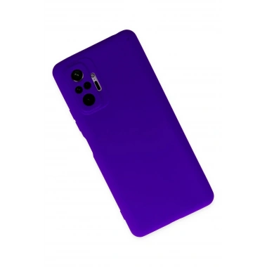 Mey İthalat®   Redmi Note 10 Pro Kılıf Nano içi Kadife Silikon - Mor