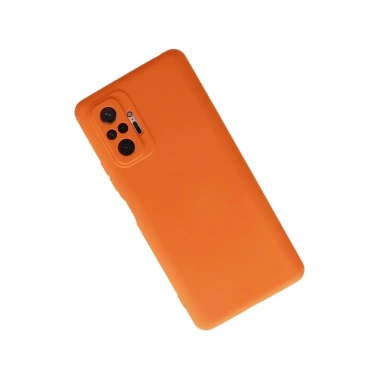 Mey İthalat®   Redmi Note 10 Pro Kılıf Nano içi Kadife Silikon - Turuncu