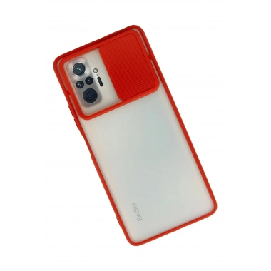 Mey İthalat® Redmi Note 10 Pro Kılıf Palm Buzlu Kamera Sürgülü Silikon - Kırmızı