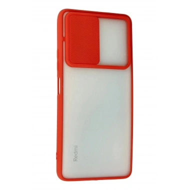 Mey İthalat® Redmi Note 10 Pro Kılıf Palm Buzlu Kamera Sürgülü Silikon - Kırmızı