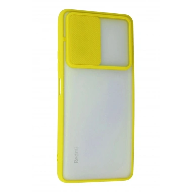 Mey İthalat® Redmi Note 10 Pro Kılıf Palm Buzlu Kamera Sürgülü Silikon - Sarı